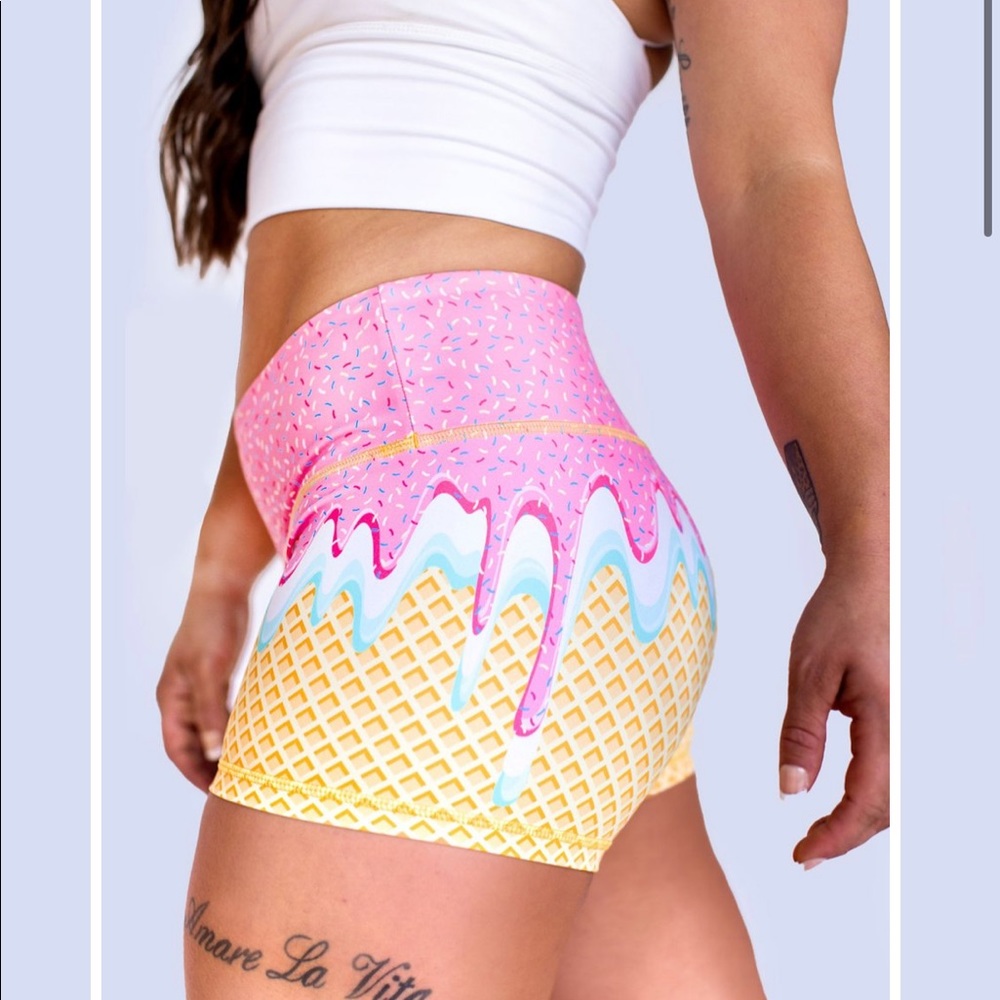 Feed me fight me workout shorts